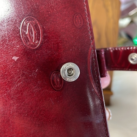 AUTHENTIC MUST DE CARTIER BORDEAUX LEATHER HAPPY BIRTHDAY 6 RING AGENDA PLANNER - Picture 4 of 11